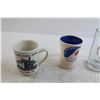 Image 2 : (2) Glass Mugs, (2) Mugs, Misc.