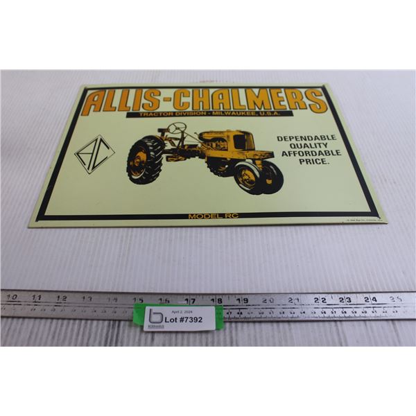 Allis-Chalmers Tractor Sign - 16 1/4" x 12"