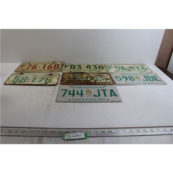 (7) Saskatchewan License Plates