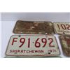 Image 2 : (6) Saskatchewan License Plates