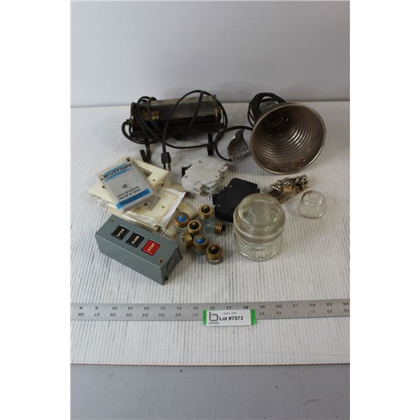 (2) Lamps, Breakers, Fuses, Switch Plates, Insulator, Hardware, etc.