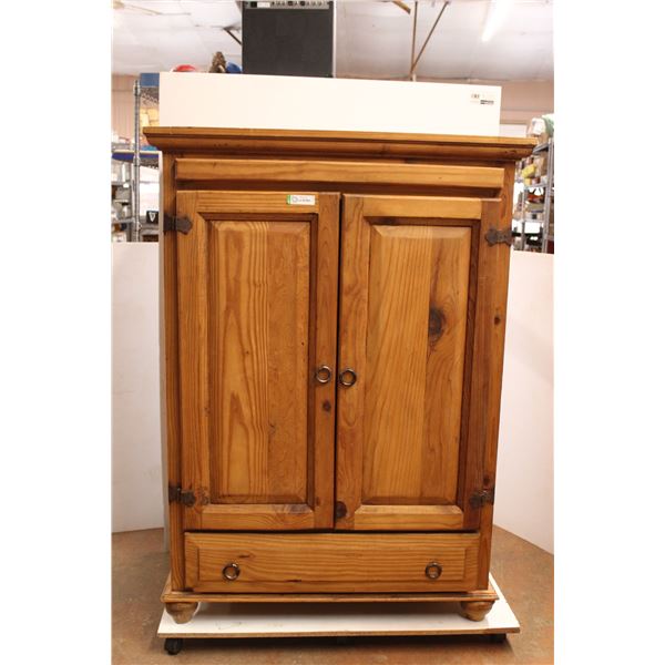 *Wooden Armoire - 25  x 43  x 59 , Casters Not Included