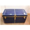 Image 1 : *Vintage Union Blue Metal Shipping Trunk with Key and Tray