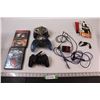 Image 1 : (2) PS2 controllers, (1) PC controller, (2) PS2 games, (3) misc. chargers