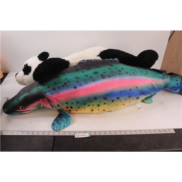 (2) Stuffed Animals: fish and panda