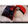 Image 1 : (2) Pillows: Blue and Red Sequin, Pokeball