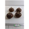 Image 1 : (4) Round Wood Furniture Feet - 4 1/2" x 2 1/2"