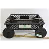 Image 3 : City Kraft Black Pull Cart - Holder Measures 19 1/4" x 15", Holds 100lbs