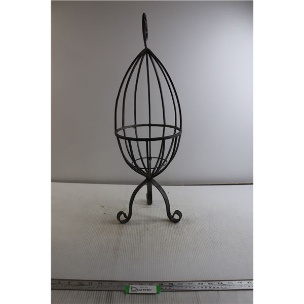 Wrought Iron 3-Leg Plant Holder - 9" x 27 1/2"