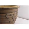 Image 3 : Tan and Black Ceramic Plant Pot - 15" Diameter, 12 1/2" Tall