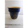 Image 1 : Blue Ceramic Pot - 16 1/2" Diameter, 14 1/2" Tall