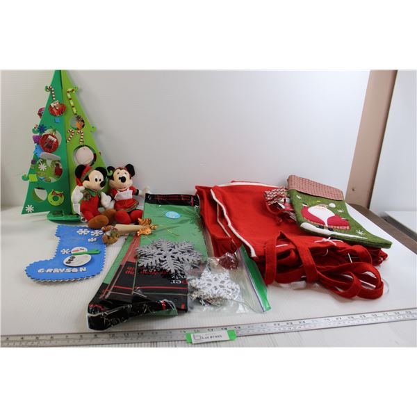 Christmas Mickey and Minnie, Stockings, Tissue Paper, etc.