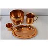 Image 3 : Coppercraft Trays, Napkin Rings, Cream & Sugar, Cup, Tongs, Candle Snuffer, etc.
