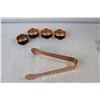 Image 4 : Coppercraft Trays, Napkin Rings, Cream & Sugar, Cup, Tongs, Candle Snuffer, etc.