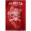 Image 2 : (2) Large Hockey shirts (Alberta/ M.H.S.), (1) XL Medicine Hat Jersey, Helmet, Brass Horn