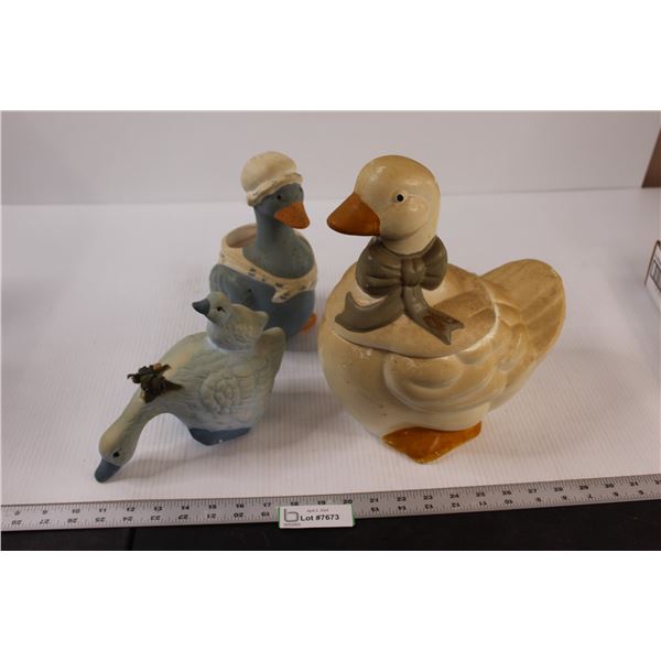 (3) Ceramic Houseware Ducks