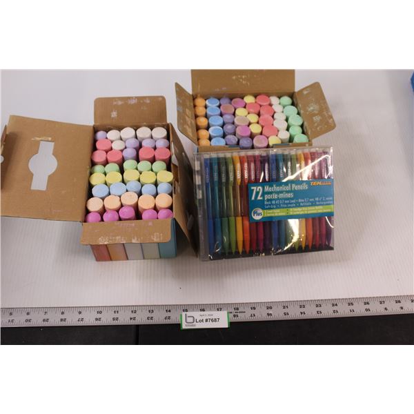 (2) Packs of (40) Sidewalk Chalk, (72) Mechanical Pencils