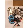 Image 2 : Shop Items - Wire Brush, Bar Clamps, Large Compass, Calipers, Table Saw Guides, Can Openers, 4' Grin