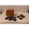 Image 1 : (9) Casters (5 Locking, 4 Cupped) & Screen Door Springs/Chain w/Wooden Box