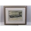 Image 2 : Framed Art Work - 1958 Bel-Air (Don Panko Original Painting 20.5"x17.5") & Pioneer Elevator