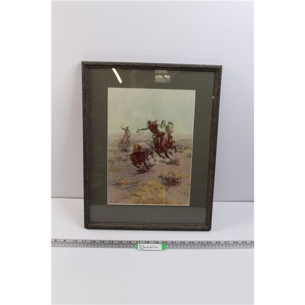 Framed C.M Russell Print (15 x19 )