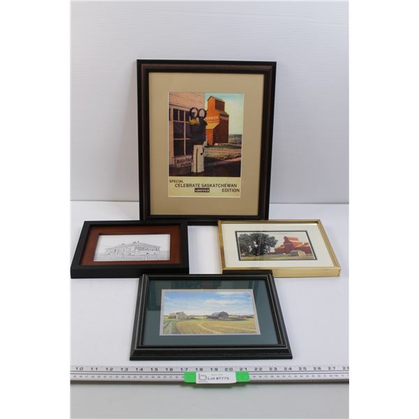 (4) Framed Prints/Photos (Largest 12.5 x15.5 )