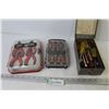 Image 1 : 4 Piece Mini Pliers Set - 6 Piece Screwdriver Set - Metal First Aid Box w/Nut Drivers