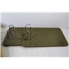 Image 6 : Metal Garden Hose Holder - (2) Clip Boards - Plant Pot Wheeled Stand - Plastic Apron - Canvas Tarp (