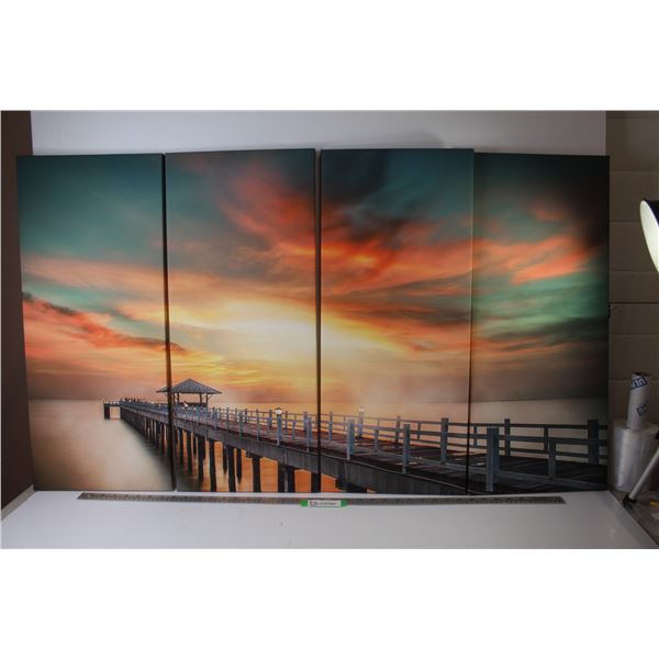 (4) Piece Printed Canvas Picture (27 1/2" x 11 3/4" each)