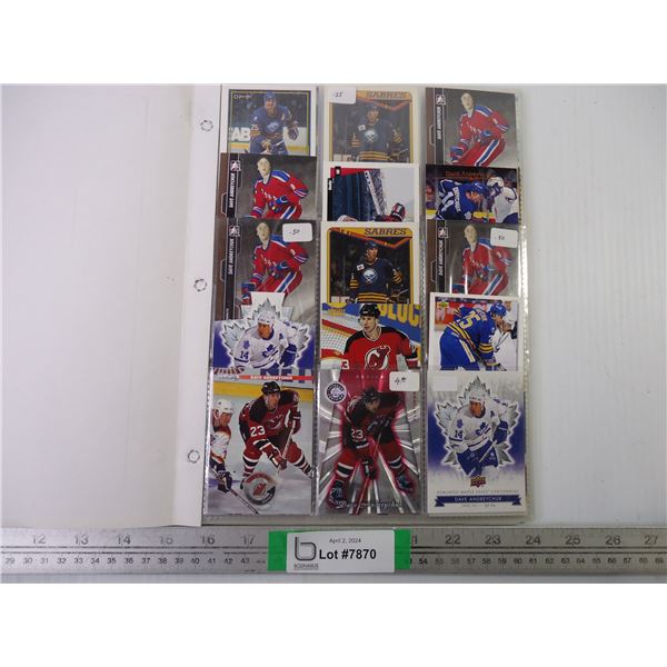 Folder of Dave Andreychuk Cards- 5 sheets