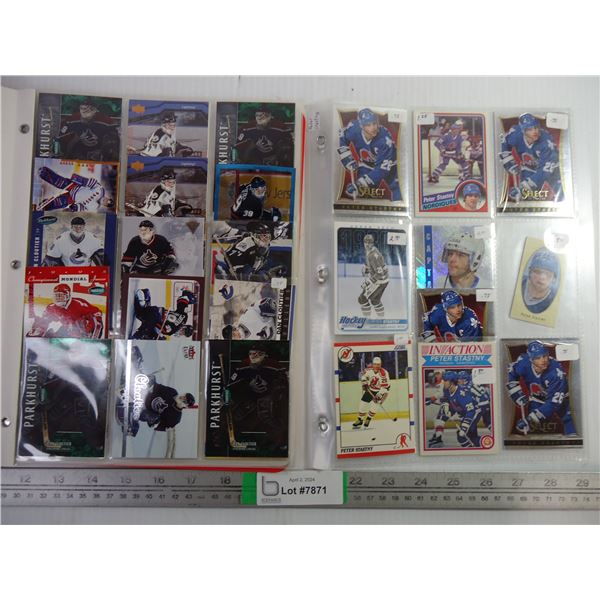 (2) Folders of Cards Featuring Peter Stastny ( 1 sheet) and Dan Cloutier(3 sheets)