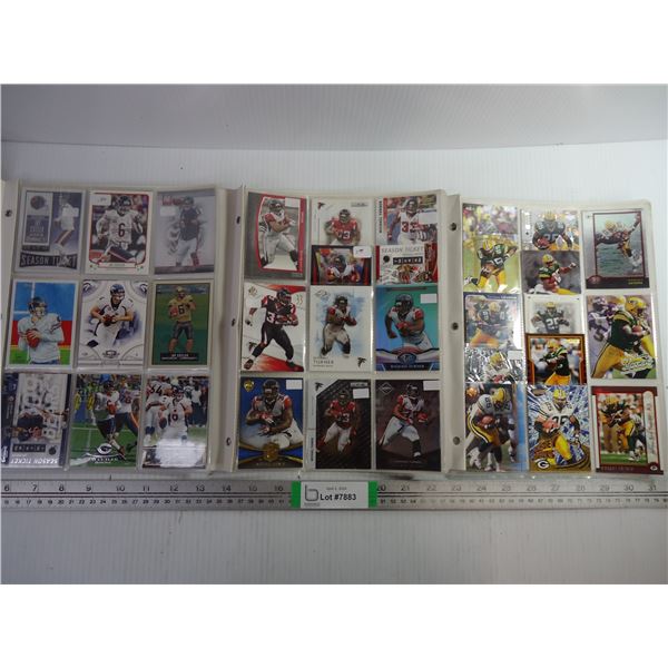 (3) Folders of Cards Featuring NFL Players Jay Cutler, Michael Turner and Dorsey Levens (4 sheets to