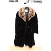 Image 1 : *Women's Sheared Beaver Fur Coat with Mink Collar - (9) Small Thread Separation on Right Sleeve