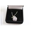 Image 2 : Sterling Silver GRA Certified Moissanite (2c) Pendant with Chain - 18"