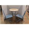 Image 1 : * Bistro Set - Round Table, (2) Folding Metal Chairs