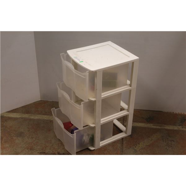 * Three Drawer Plastic Storage Unit