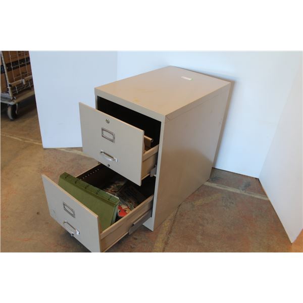 * Two Drawer Metal Filing Cabinet - 18" x 27" x 29"