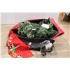 Image 1 : * Nine Foot Artificial Christmas Tree, Christmas Tree Bag, Tree Skirt, Santa Claus Ornament