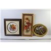 Image 1 : (1) Oval Framed Photo, (2) Framed 3D Flower Pictures