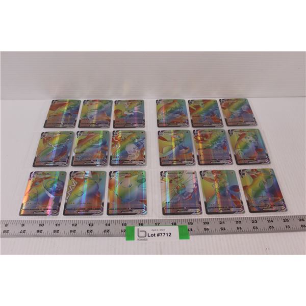 (24) Pokemon VMax Trading Cards in Sleeves - Not Authenticated