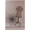 Image 1 : Metal Jewelry Display/Bust Decor - 29"x10", Metal Flower Decor - 18"