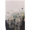 Image 2 : (14) Glass Bottles: Mason Clamp-Top Jars, Milk Jugs, Pepsi, Misc.