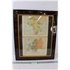 Image 1 : Original 1868 Maps from 1868 Chambers Encyclopedia in Frame - 20.5"x24"