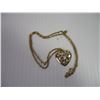Image 2 : Gold Tone Necklace 20' with Clear Stone Heart Pendant
