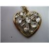 Image 3 : Gold Tone Necklace 20' with Clear Stone Heart Pendant