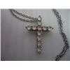 Image 4 : Cubic Zirconia Cross Pendant with Sterling Silver Chain 18"