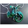 Image 2 : Enamel Dragon Brooch with Chain