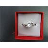 Image 2 : Sterling Silver Clear Stone Ring-Size 8.5