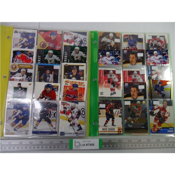 (2) Folders of Cards-Pierre Turgeon (9 sheets) and Marc Savard (3 sheets)