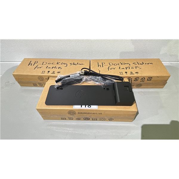 3 HP DOCKING STATIONS FOR LAPTOPS